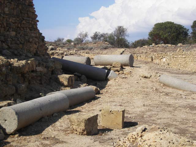 Granite columns preserved fortifications in ruins