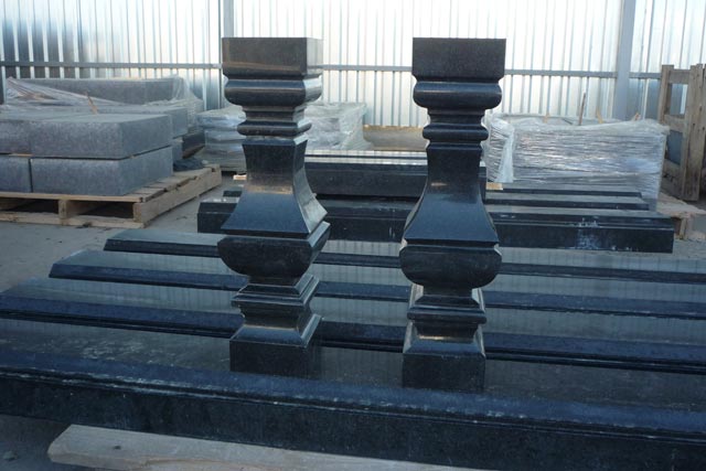 Manufacturing of a granite balustrade base  =>Following