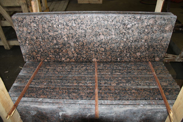 Steps from a granite Baltik Brown.  =>Following