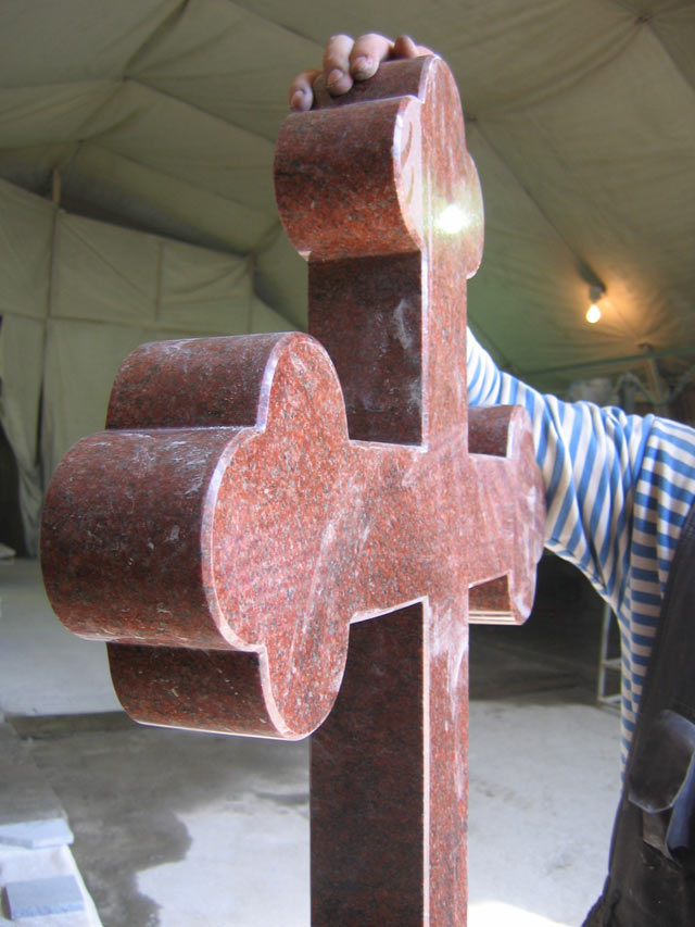 Cross worship from granite Syuskyuyansaari for the Vallamsky monastery  =>Following