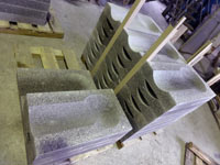 Ready-made granite water bowls in production