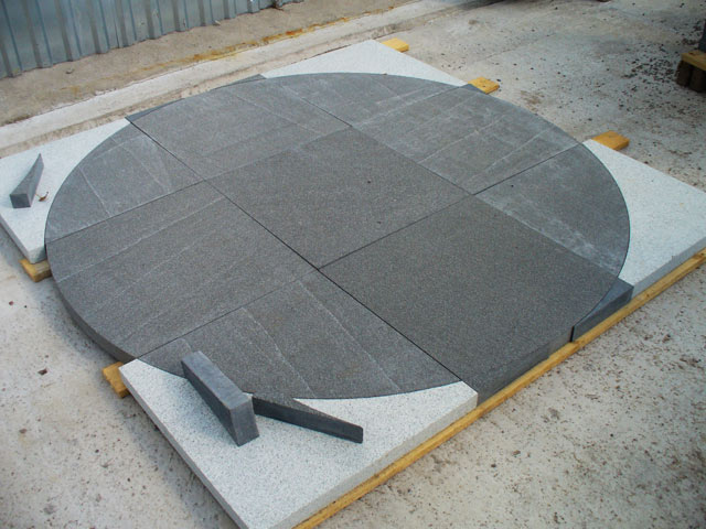 Slabs paving curved granite fabrication and sale