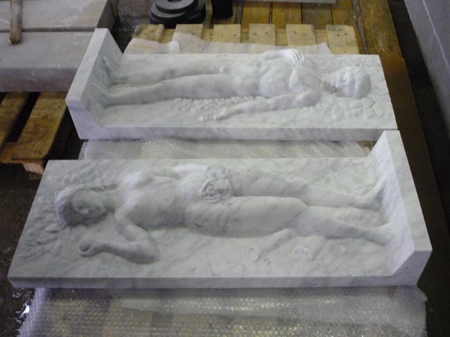 Bas-reliefs from marble Bianco Carrara - Italy  =>Following