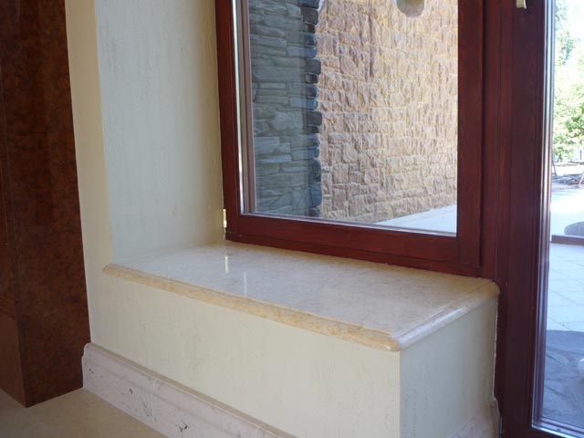 Window sill from marble Galala Extra, Egypt  =>Following
