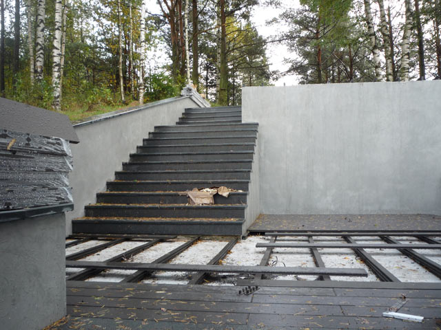 Ladder facing by ready granite steps  =>Following