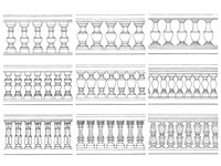 Types of balusters and balustrades from natural granite and marble