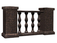 Example of balustrade made of granite