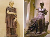 Античные скульптуры в Лувре.