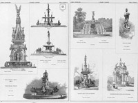 Проекты красивых каменных фонтанов XIX века.